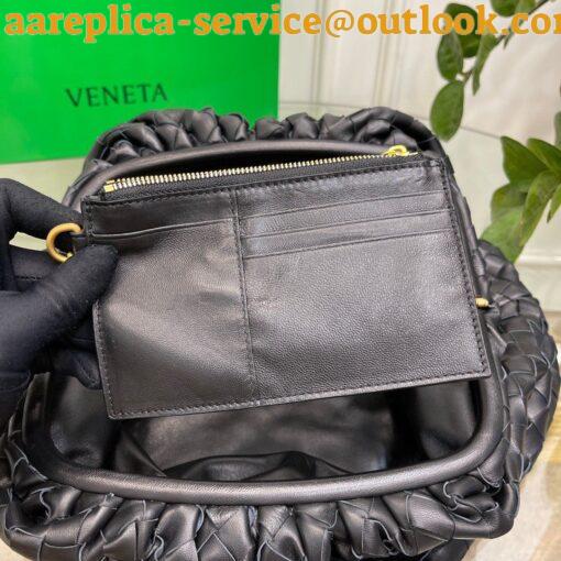 Replica Bottega Veneta Large Pouch Clutch Bag In Black Intrecciato Lambskin 10