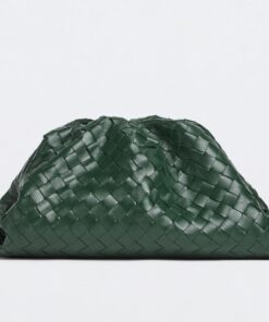 Replica Bottega Veneta Large Pouch Clutch Bag In Raintree Intrecciato Lambskin