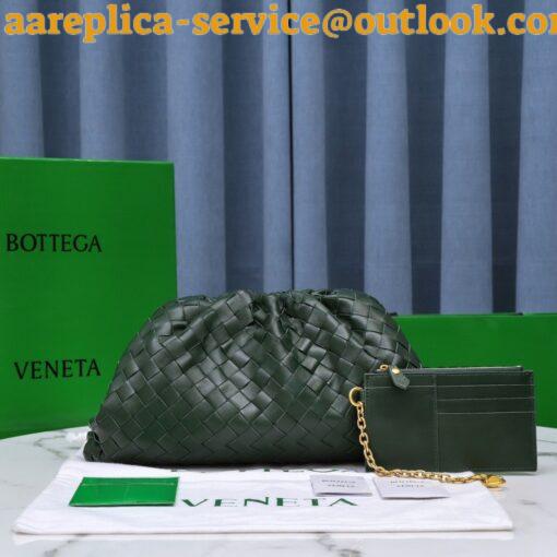 Replica Bottega Veneta Large Pouch Clutch Bag In Raintree Intrecciato Lambskin 3