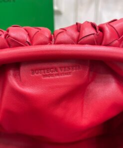 Replica Bottega Veneta Large Pouch Clutch Bag In Red Intrecciato Lambskin 2