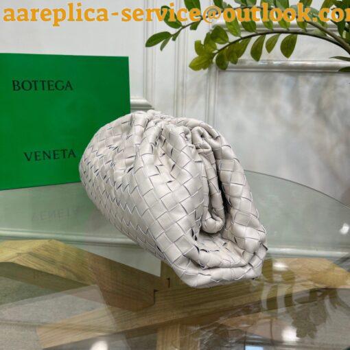 Replica Bottega Veneta Large Pouch Clutch Bag In White Intrecciato Lambskin 2