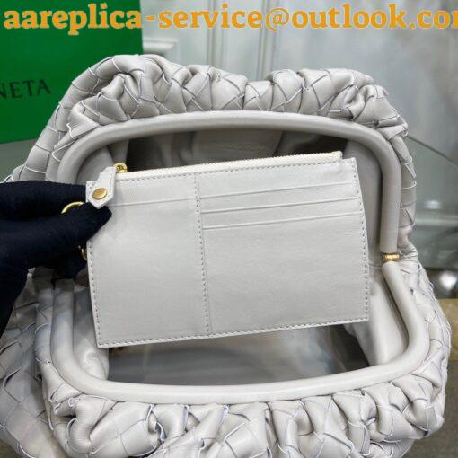 Replica Bottega Veneta Large Pouch Clutch Bag In White Intrecciato Lambskin 10