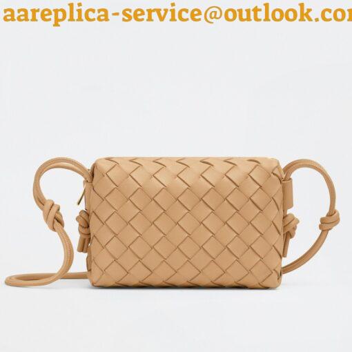 Replica Bottega Veneta Loop Mini Bag In Almond Intrecciato Lambskin