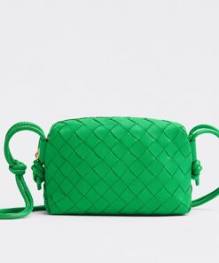 Replica Bottega Veneta Loop Mini Bag In Green Intrecciato Lambskin 2