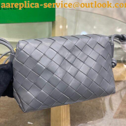 Replica Bottega Veneta Loop Mini Bag In Grey Intrecciato Lambskin 4