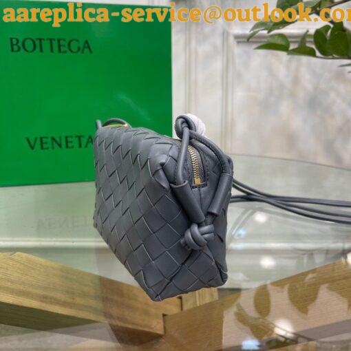 Replica Bottega Veneta Loop Mini Bag In Grey Intrecciato Lambskin 6