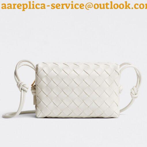 Replica Bottega Veneta Loop Mini Bag In White Intrecciato Lambskin 2