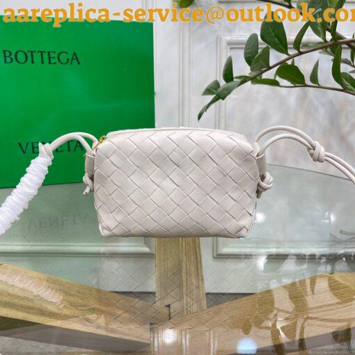 Replica Bottega Veneta Loop Mini Bag In White Intrecciato Lambskin 3