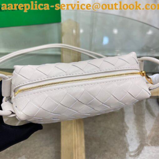 Replica Bottega Veneta Loop Mini Bag In White Intrecciato Lambskin 6