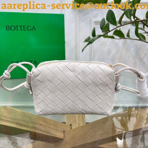 Replica Bottega Veneta Loop Mini Bag In White Intrecciato Lambskin 8