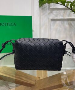 Replica Bottega Veneta Loop Small Bag In Black Intrecciato Lambskin