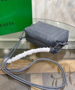 Replica Bottega Veneta Loop Small Bag In Grey Intrecciato Lambskin