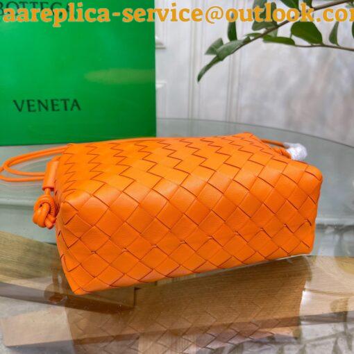 Replica Bottega Veneta Loop Small Bag In Orange Intrecciato Lambskin 4