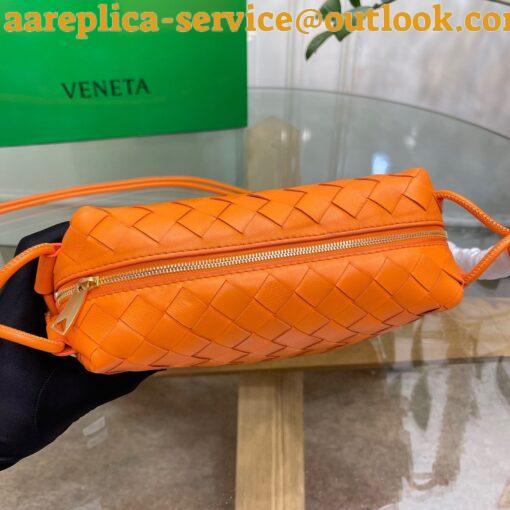 Replica Bottega Veneta Loop Small Bag In Orange Intrecciato Lambskin 6