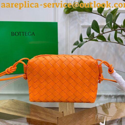 Replica Bottega Veneta Loop Small Bag In Orange Intrecciato Lambskin 10