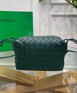 Replica Bottega Veneta Loop Small Bag In Raintree Intrecciato Lambskin