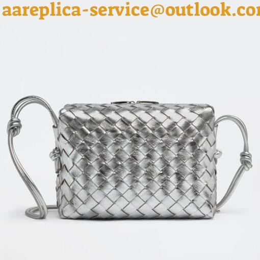 Replica Bottega Veneta Loop Small Bag In Silver Intrecciato Lambskin