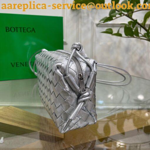 Replica Bottega Veneta Loop Small Bag In Silver Intrecciato Lambskin 3