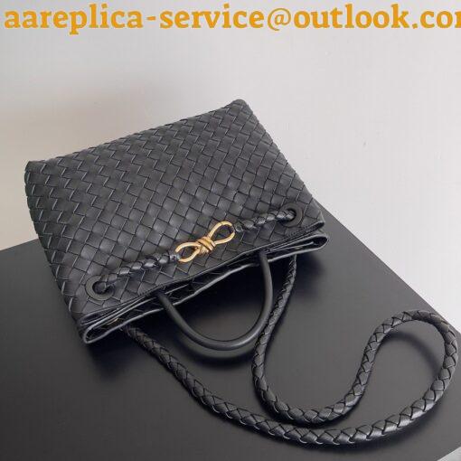 Replica Bottega Veneta Medium Andiamo Bag In Black Intrecciato Lambskin 7