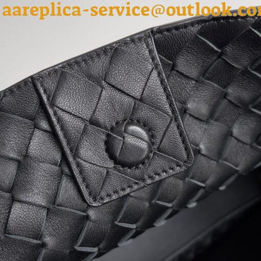 Replica Bottega Veneta Medium Andiamo Bag In Black Intrecciato Lambskin 10