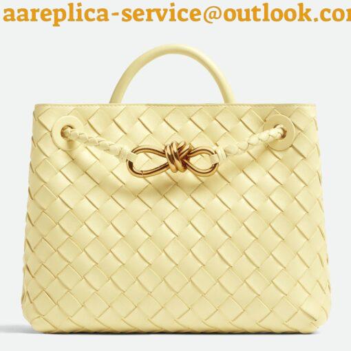 Replica Bottega Veneta Medium Andiamo Bag In Ice Cream Intrecciato Lambskin 12