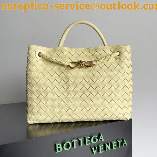 Replica Bottega Veneta Medium Andiamo Bag In Ice Cream Intrecciato Lambskin 16