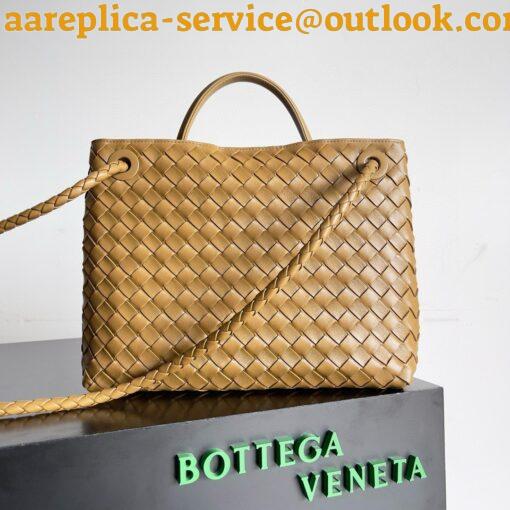 Replica Bottega Veneta Medium Andiamo Bag In Praline Intrecciato Lambskin 4