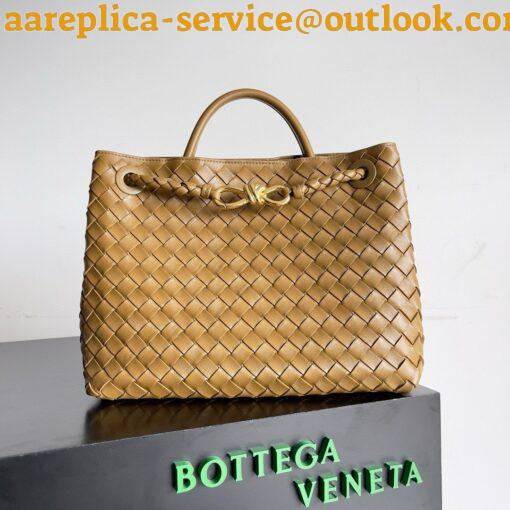 Replica Bottega Veneta Medium Andiamo Bag In Praline Intrecciato Lambskin 9