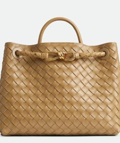 Replica Bottega Veneta Medium Andiamo Bag In Praline Intrecciato Lambskin 2