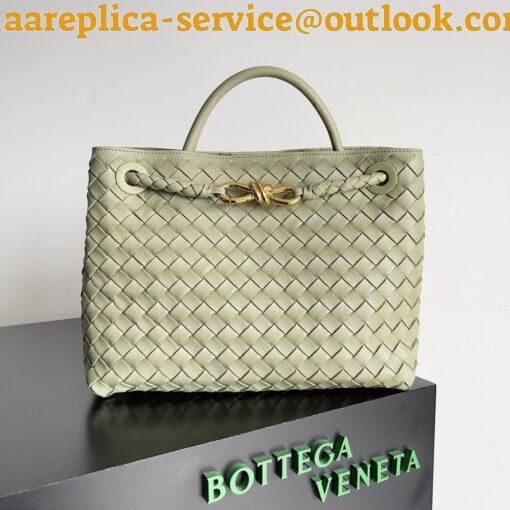 Replica Bottega Veneta Medium Andiamo Bag In Travertine Intrecciato Lambskin 4