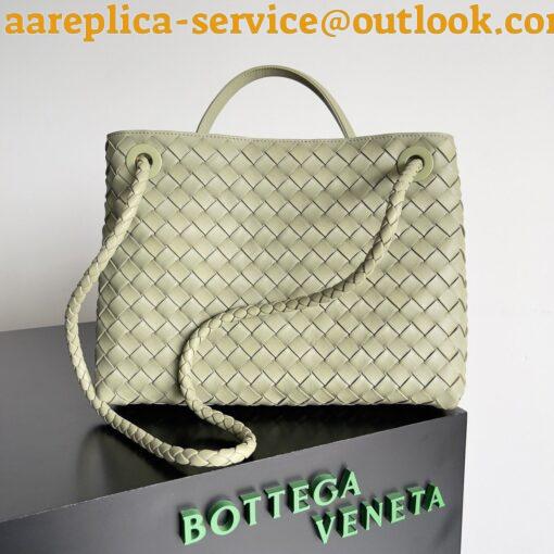 Replica Bottega Veneta Medium Andiamo Bag In Travertine Intrecciato Lambskin 5