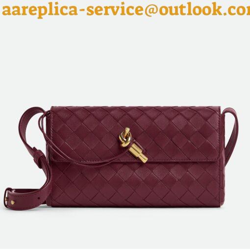 Replica Bottega Veneta Mini Andiamo Cross-Body Bag in Barolo Intrecciato Lambskin