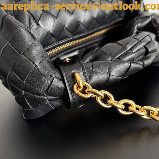 Replica Bottega Veneta Mini Jodie Chain Bag In Black Intrecciato Lambskin 5