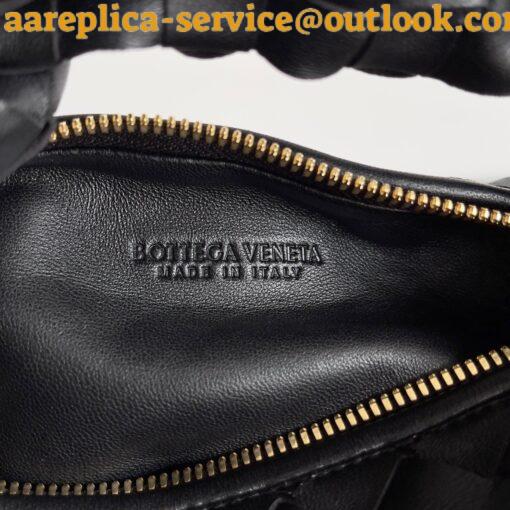 Replica Bottega Veneta Mini Jodie Chain Bag In Black Intrecciato Lambskin 8