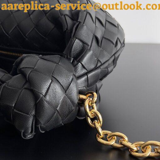 Replica Bottega Veneta Mini Jodie Chain Bag In Black Intrecciato Lambskin 9