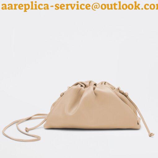 Replica Bottega Veneta Mini Pouch with Strap in Almond Calfskin