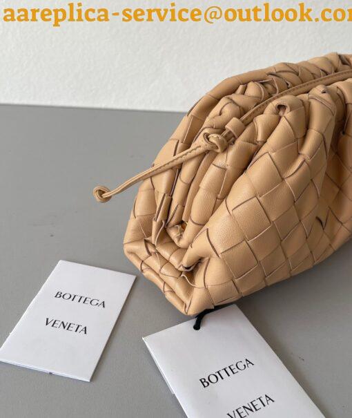 Replica Bottega Veneta Mini Pouch with Strap in Almond Intrecciato Lambskin 3