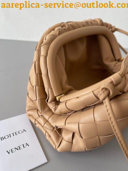 Replica Bottega Veneta Mini Pouch with Strap in Almond Intrecciato Lambskin 5