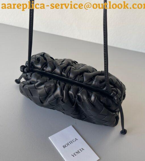 Replica Bottega Veneta Mini Pouch with Strap in Black Intrecciato Lambskin 4