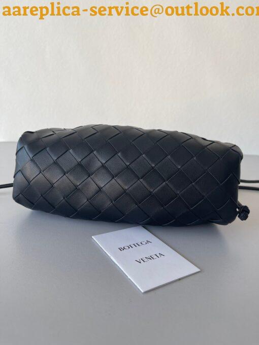 Replica Bottega Veneta Mini Pouch with Strap in Black Intrecciato Lambskin 10