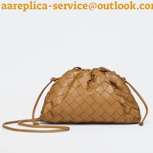 Replica Bottega Veneta Mini Pouch with Strap in Caramel Intrecciato Lambskin 2