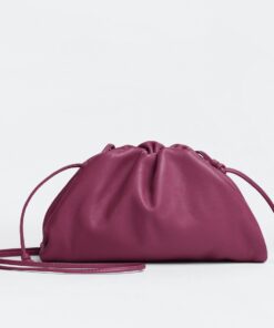 Replica Bottega Veneta Mini Pouch with Strap in Cinnabar Calfskin