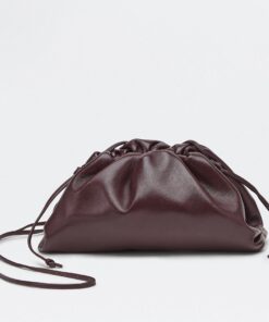 Replica Bottega Veneta Mini Pouch with Strap in Grape Calfskin