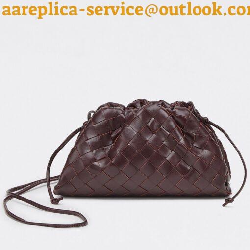 Replica Bottega Veneta Mini Pouch with Strap in Grape Intrecciato Lambskin