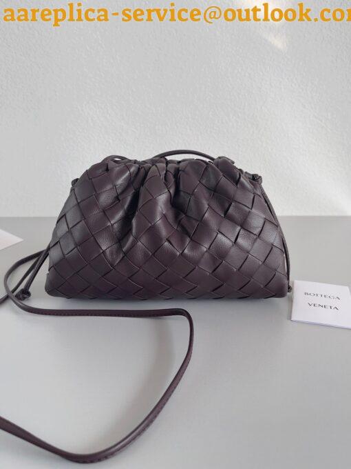 Replica Bottega Veneta Mini Pouch with Strap in Grape Intrecciato Lambskin 3