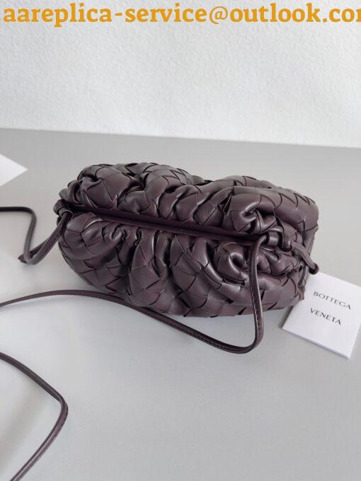 Replica Bottega Veneta Mini Pouch with Strap in Grape Intrecciato Lambskin 5