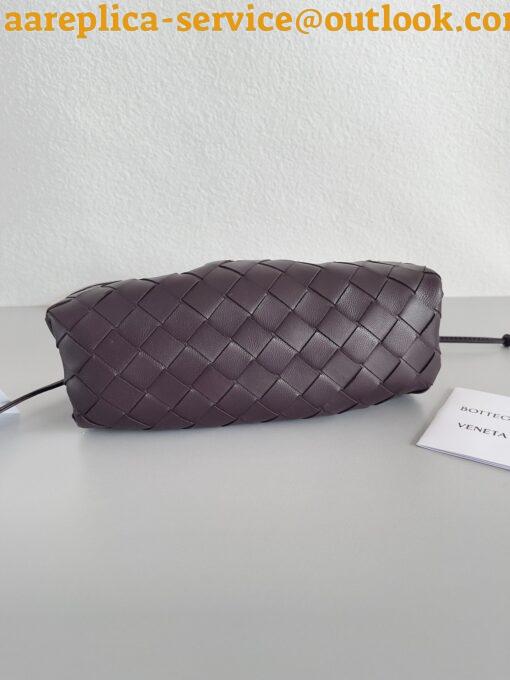 Replica Bottega Veneta Mini Pouch with Strap in Grape Intrecciato Lambskin 8