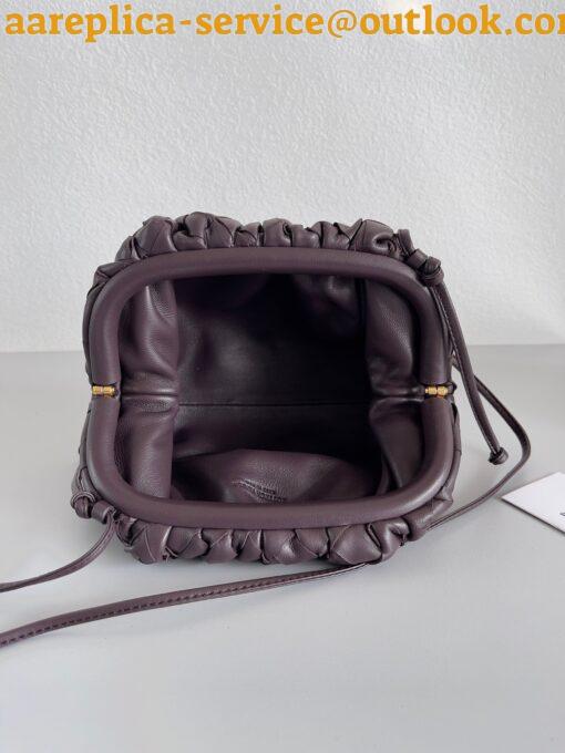 Replica Bottega Veneta Mini Pouch with Strap in Grape Intrecciato Lambskin 10