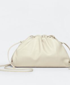 Replica Bottega Veneta Mini Pouch with Strap in Ivory Calfskin