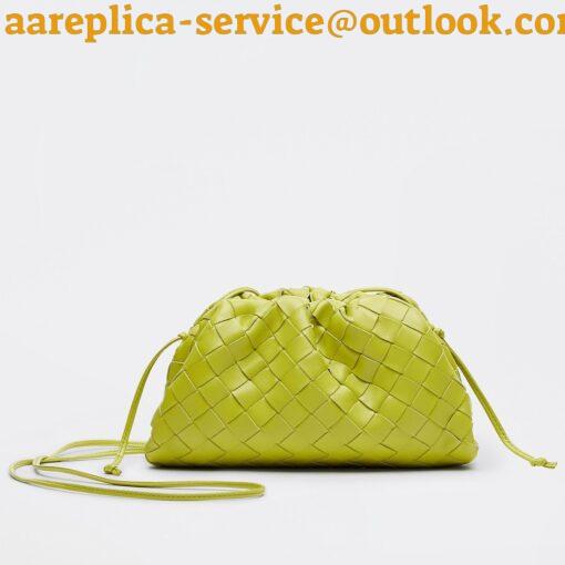 Replica Bottega Veneta Mini Pouch with Strap in Kiwi Intrecciato Lambskin